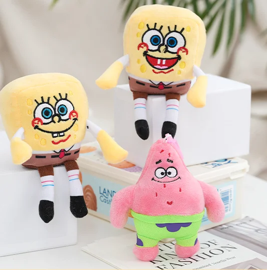 Spongebob-squarepant Soft Stuffed Animal Cute 10cm Keychain Plush Toy ...