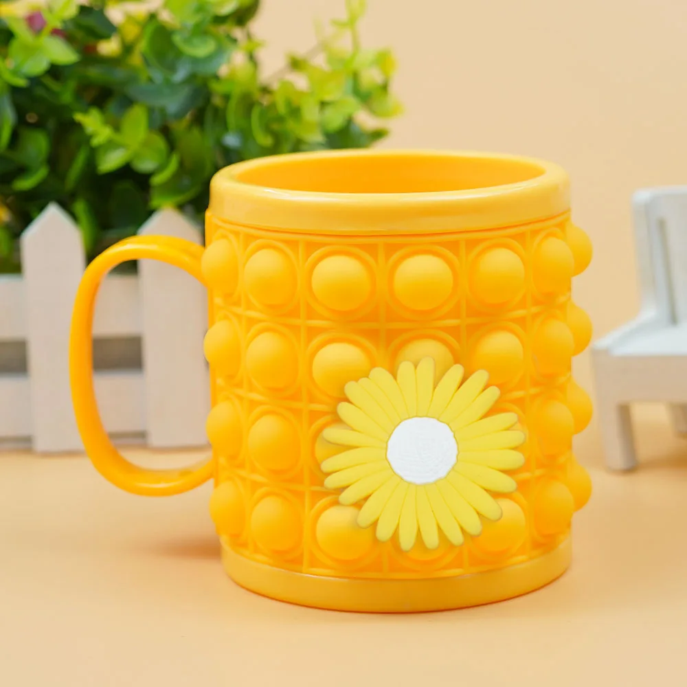 2023 новый милый кот детская чашка для напитков силиконовая пуш-пузырь Поппер поп-кружка бутылки воды с держателем ручки