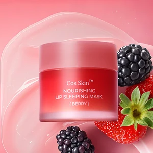 Wholesale Moisturizing Strawberry Sleeping Mask Nourishing Whitening Lightening Pink Lip Hydrating Moisturizing Lip Balm