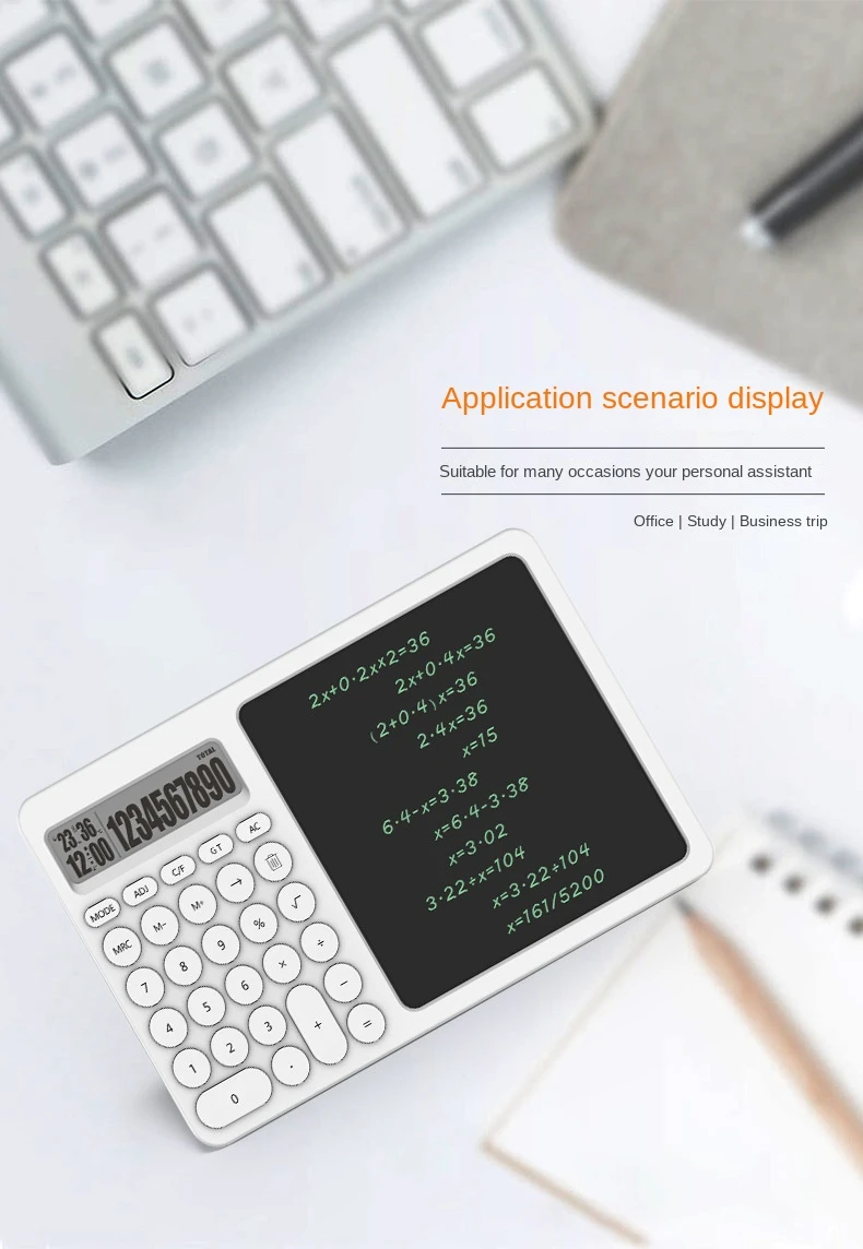 8 Inch Portable Calculator Lcd Screen Writing Tablet Folding Scientific