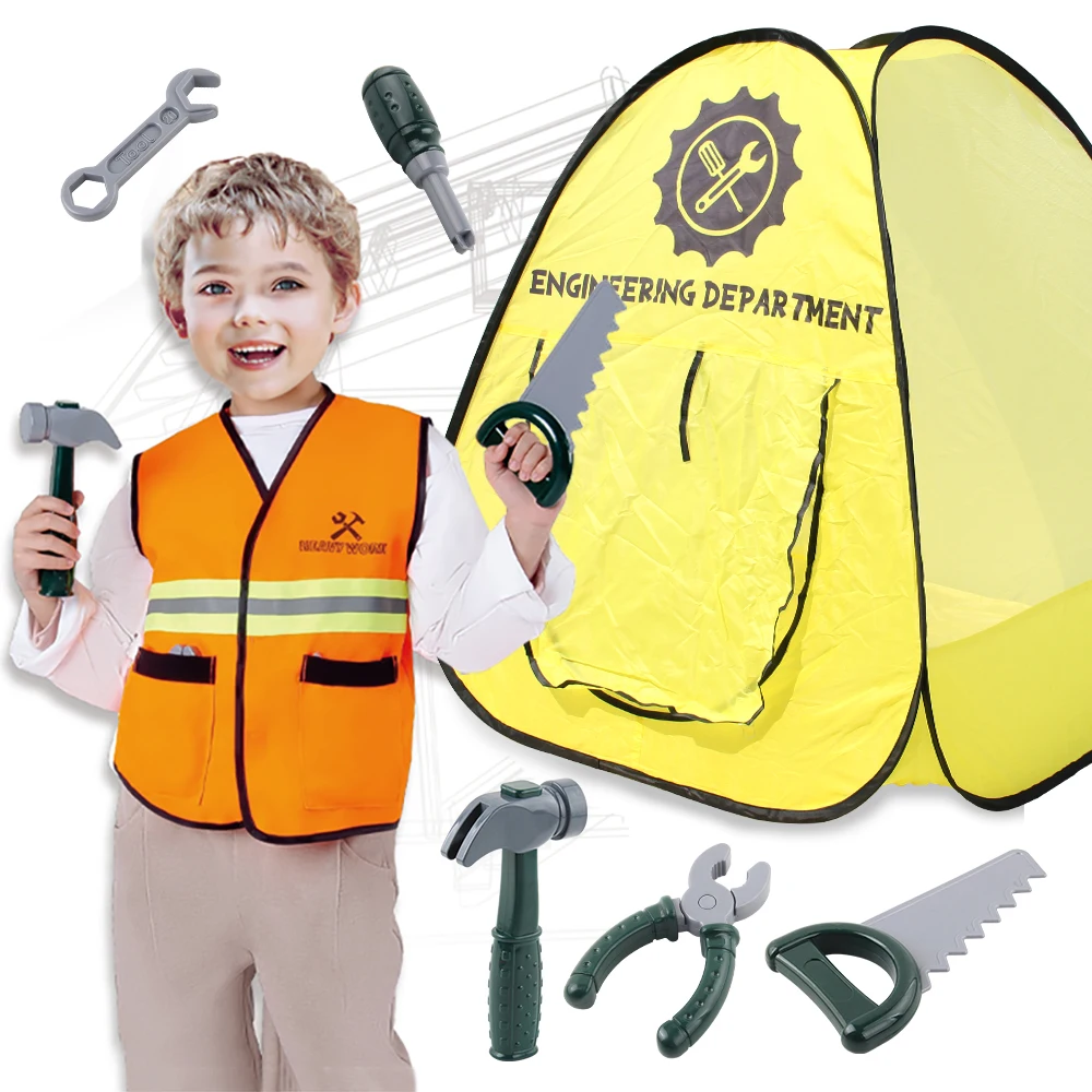 Engineer Theme Play Set Engineering Department Dress up Kit Play Tent Toy Set Playing House