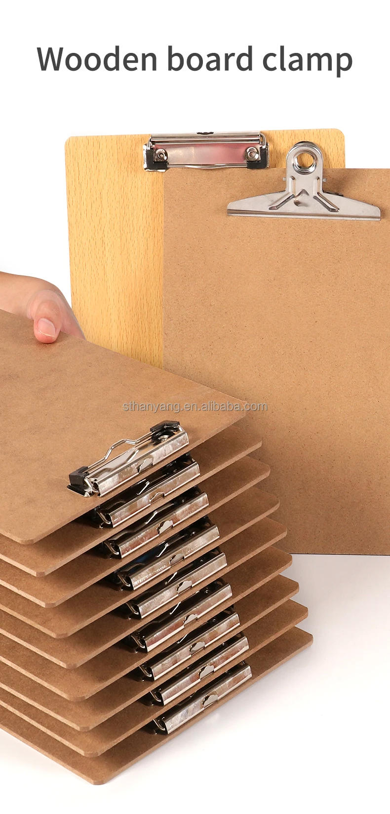 Folders Custom Logo Sturdy A4 A5 Brown Color Mdf Clipboard With Hanging