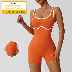 Wholesale Seamless Yoga Jumpsuits Sports Elastic Apparel Contrast Tights Beautiful Yoga Jumpsuits