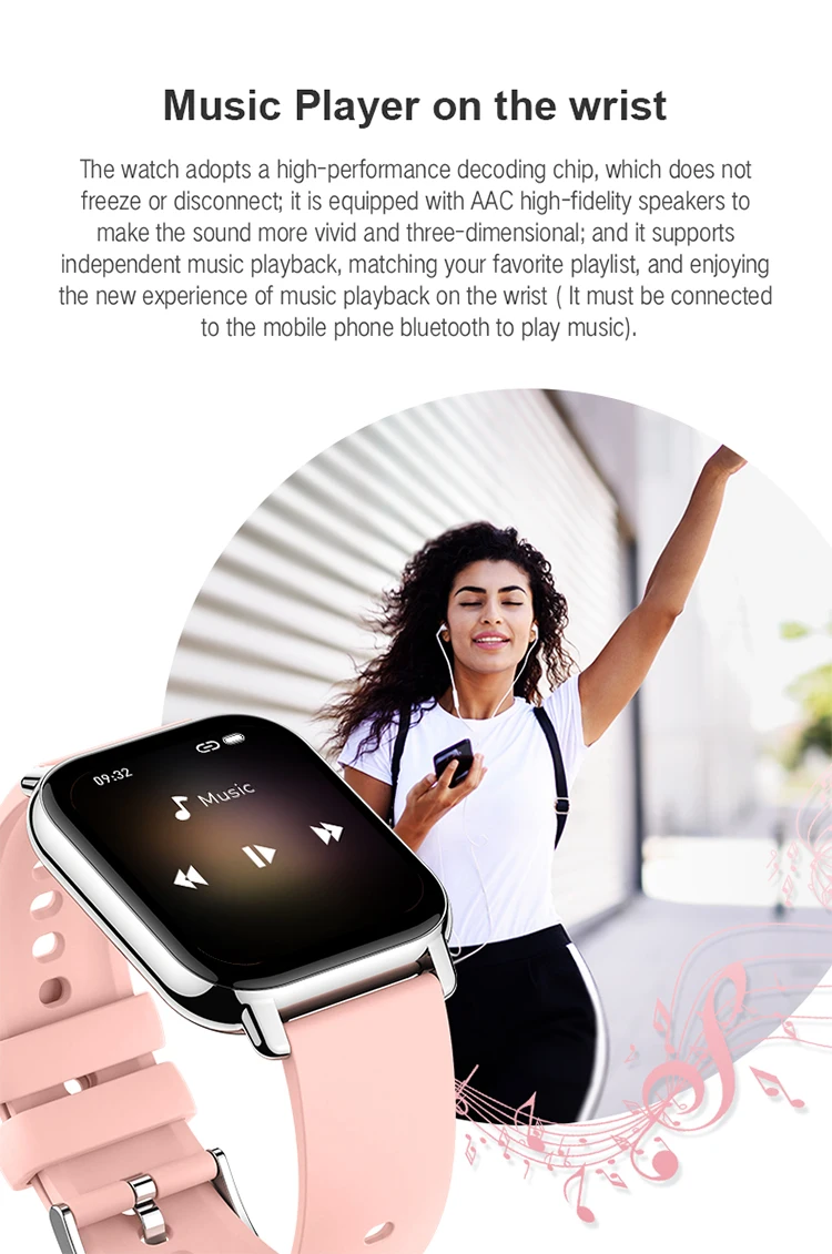 Tkyuan Smart Watch 2022 Newest P66 Connect One Time For Bt Call Heart