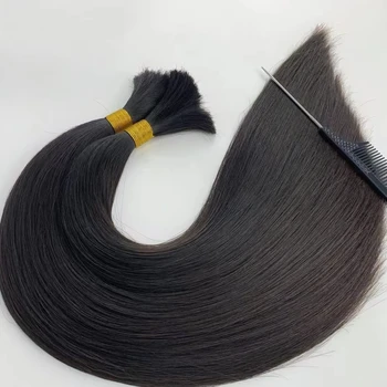 One Donor No weft No Shedding 100% Virgin hair extensiones cabello natural Raw Indian Hair Bulk for Braiding