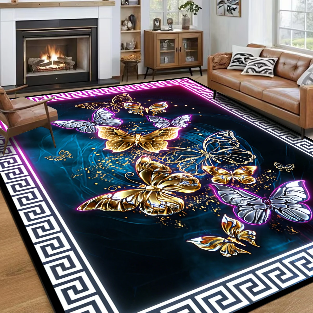 High Quality Royal Floor Fabric Modern Luxury Crystal Velvet Carpet 3D Area Rug Mats for Living Room Gray Carpet Flooring Tapete