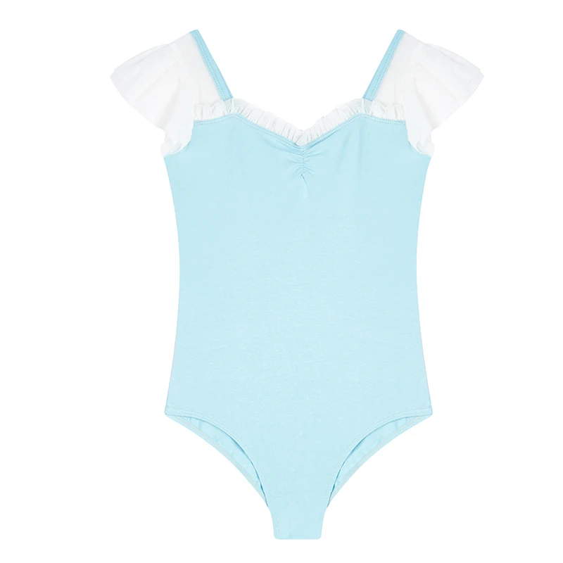 Girls Ballet Dance Leotard Kids French Princess Collar Leotards Children Gymnastics Training Bodysuit