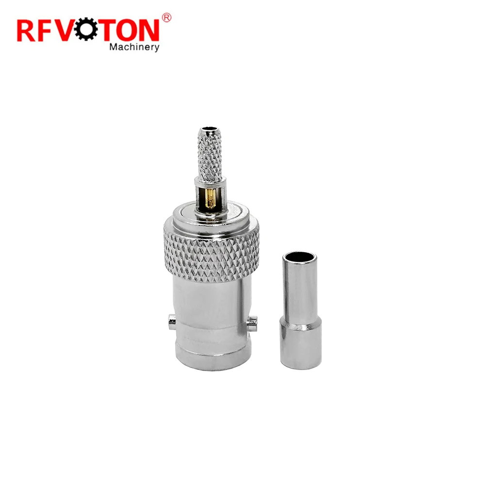 Factory Supply RF Coaxial Bnc Female Jack Hembra Crimp Rg174  Rg316 WTR100  Coaxial Cable 50ohm Coax Connector (rf) Connectors