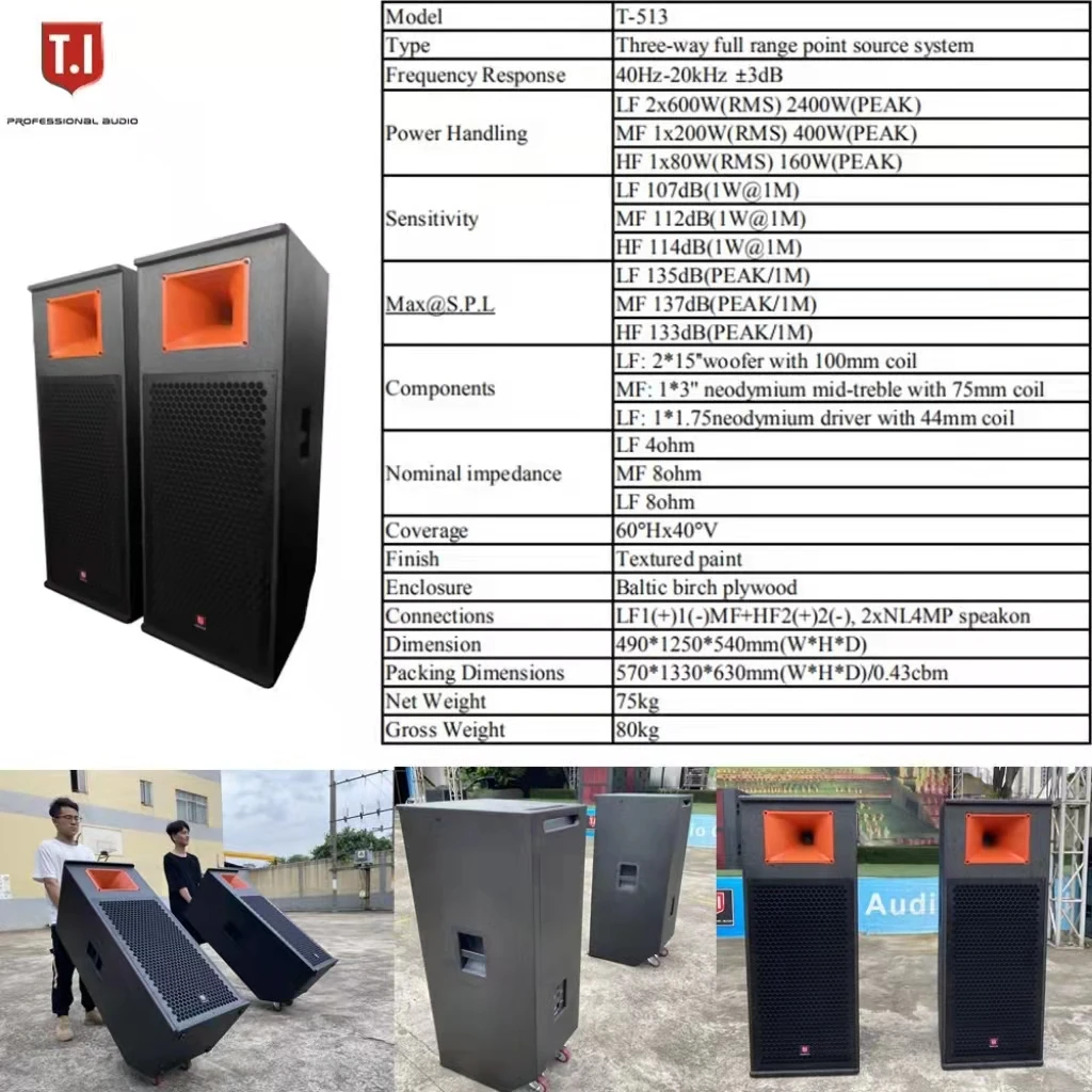 T.I Audio T-513 Dual 15'' - Powerful Professional Sound System