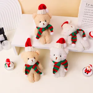 Wholesale Kawaii Soft Cute Custom Plush Teddy Bear Keychain Toys Stuffed Animals Christmas Ornament Gifts PP Cotton Filling