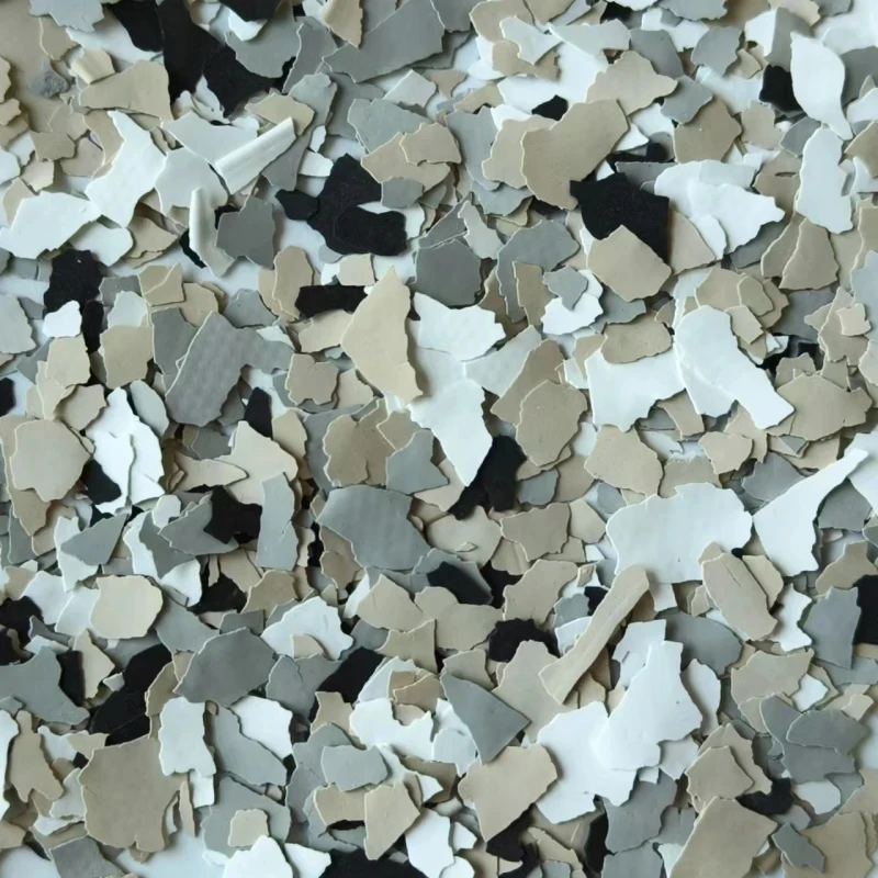 Free Sample 1/4 Inch (3-5mm) Epoxy Floor Flake Chips Biotite Garage Flooring Coatings Thin Hard Solid Color Vinyl Flake