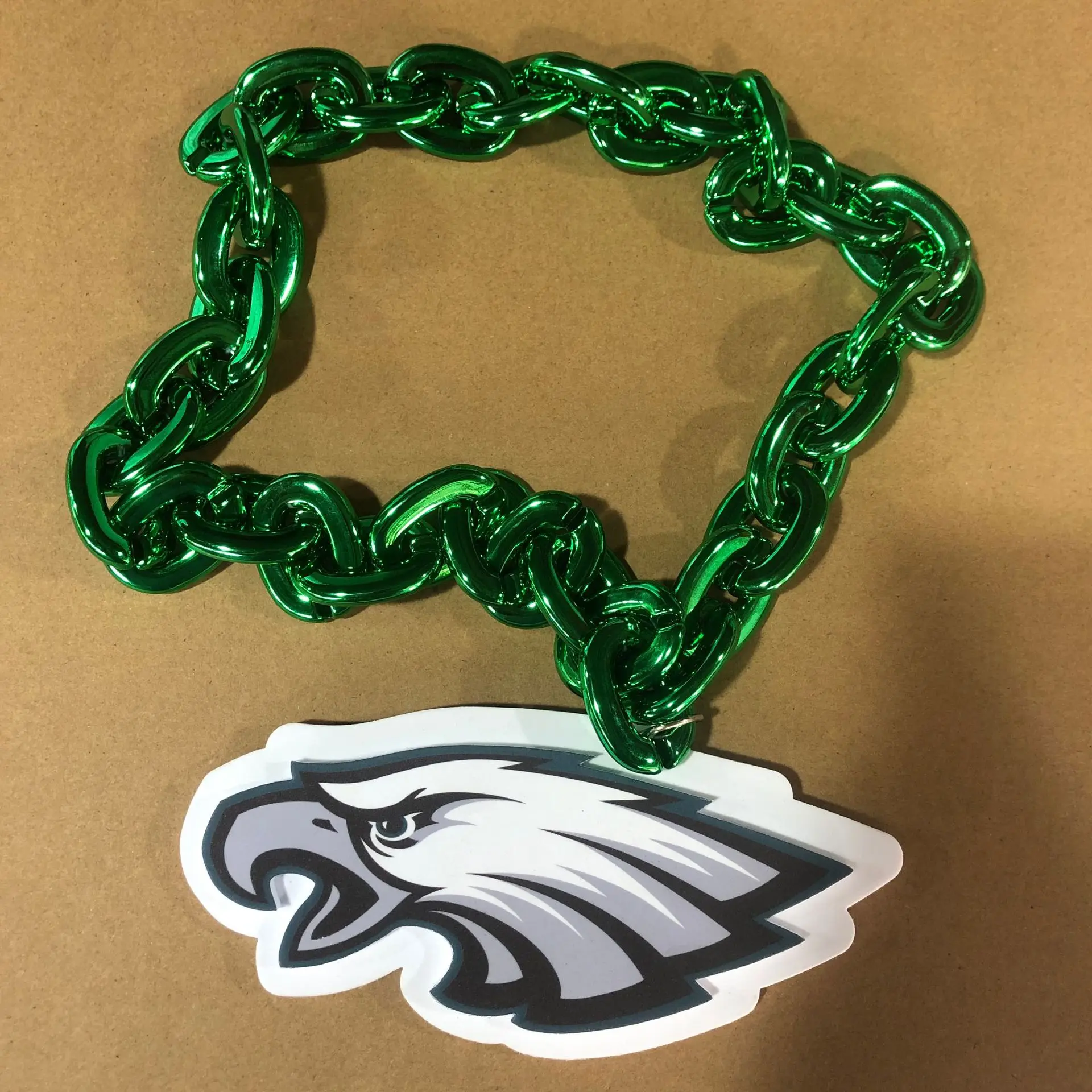 Philadelphia Eagles 3D Foam Logo Fan Chain (HEAD LOGO) GOLD GREEN SILVER online CHAINS