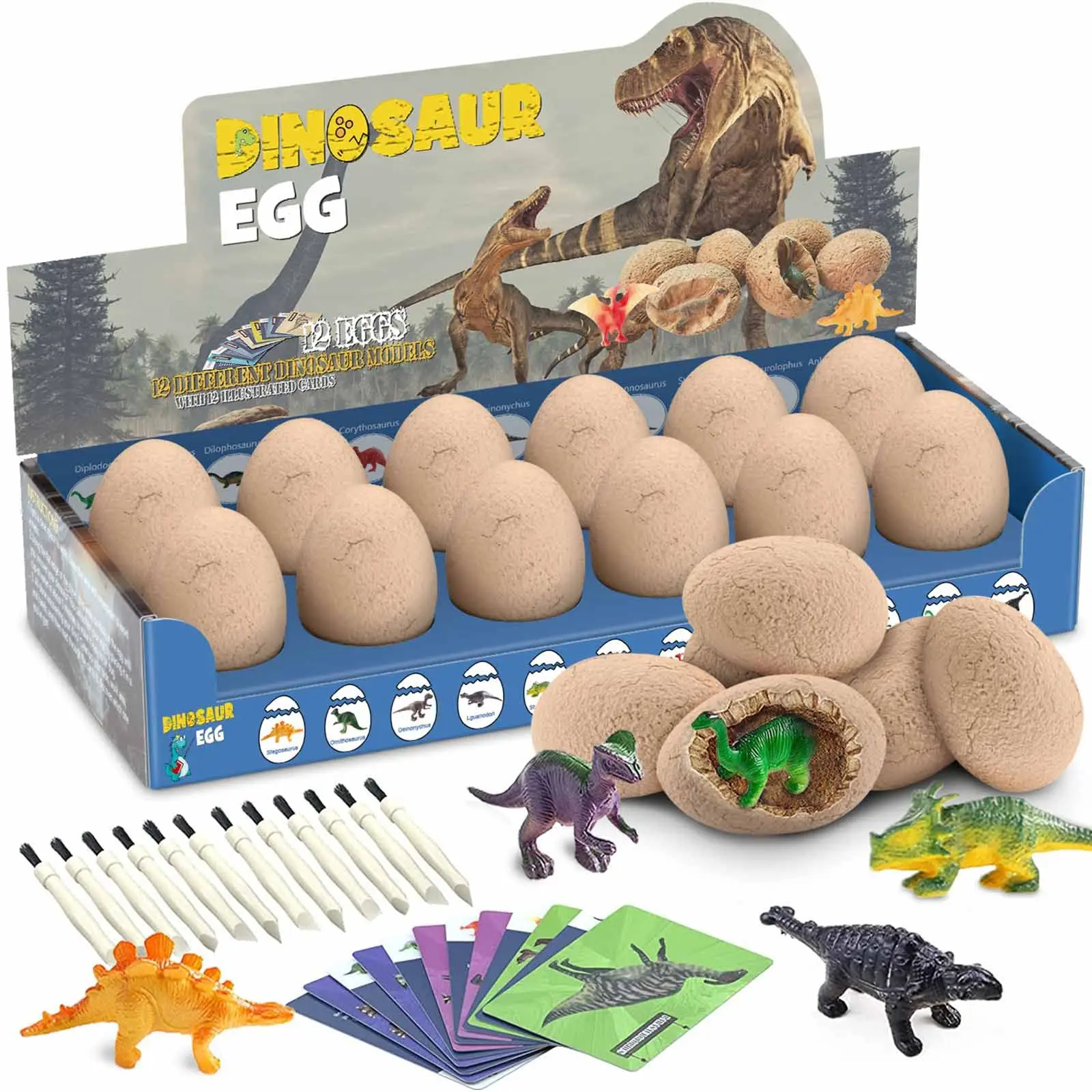 Gamerside Kit Di Scavo Waffle Per Bambini - Scava 12 Frutti Giocattolo Con Strumenti E Schede Didattiche, Gioco Archeologia 6-8 Anni