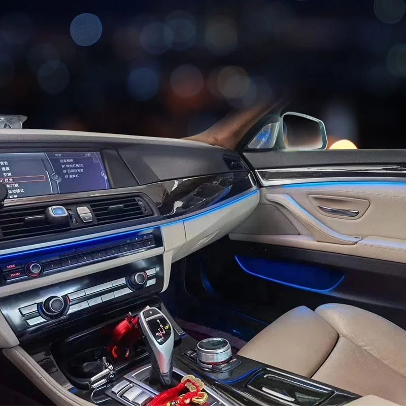  Fuente Nuevos estilos Aprobado por la CE Sistema de iluminación interior del automóvil Colores elegantes Control de pantalla RGB Luz ambiental para BMW M5 F1 F9 en