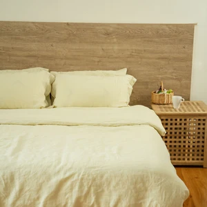 Luxury Bedding Queen king Size Sheet Full Set Hotel Yellow 100% Linen Bedding