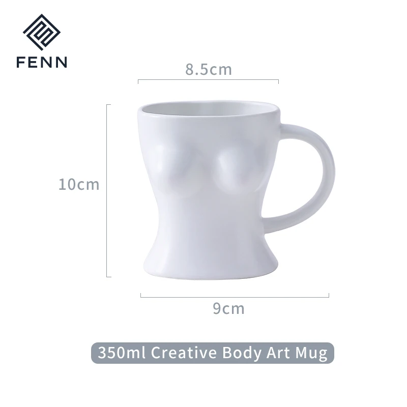 product fenn stylish body shaped artistic design wholesale ceramic mug custom porcelain dinnerware matte white mug personalized for gift-56