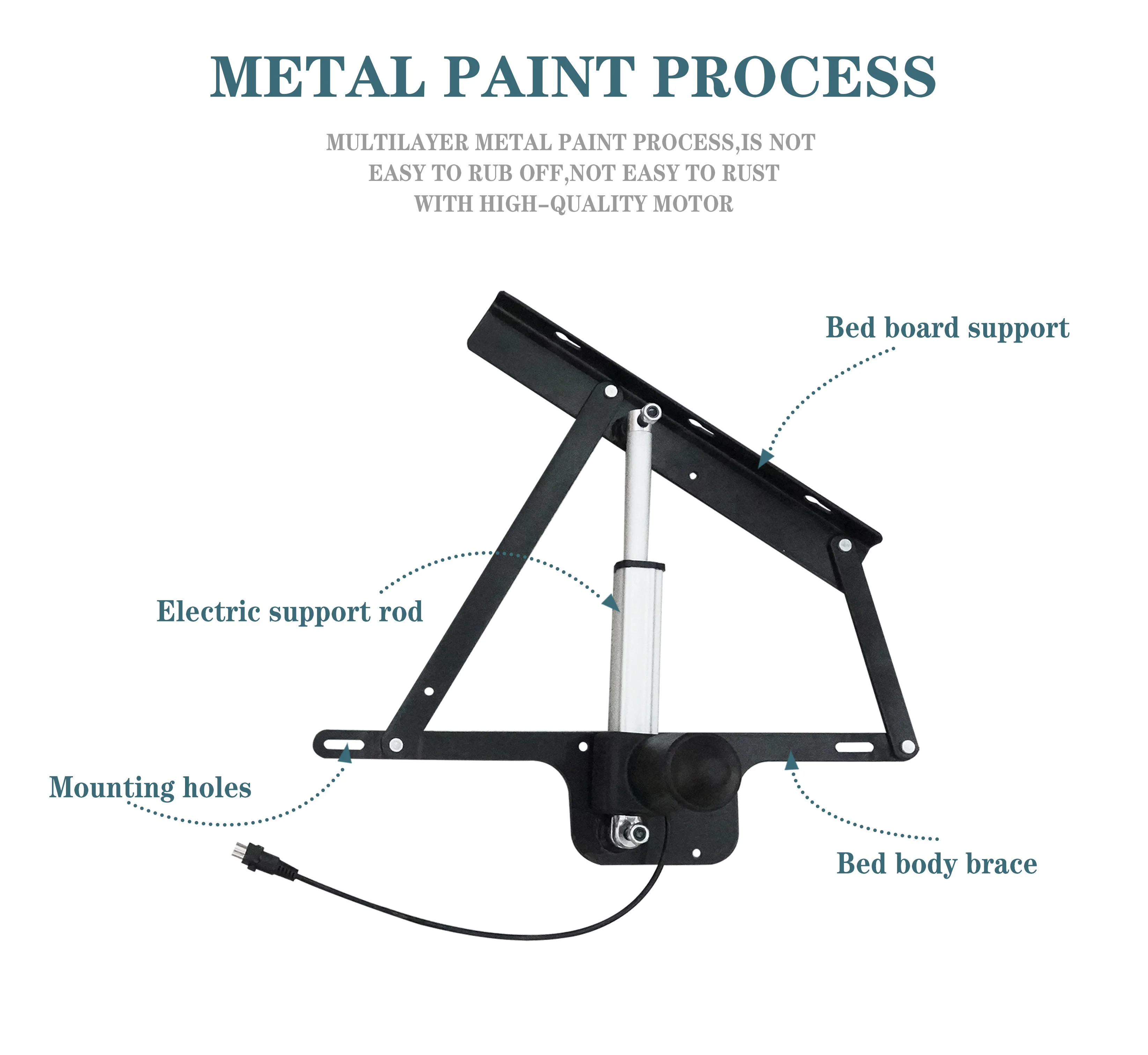 Modern Design Motorized Electric Lift Up Storage Bed Frame With Remote