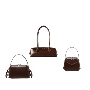 2026 Female Fashion Luxury Korean Ladies Handbags Vintage Leather Saddle Bag with Single Strap Solid Color Trending for Summer