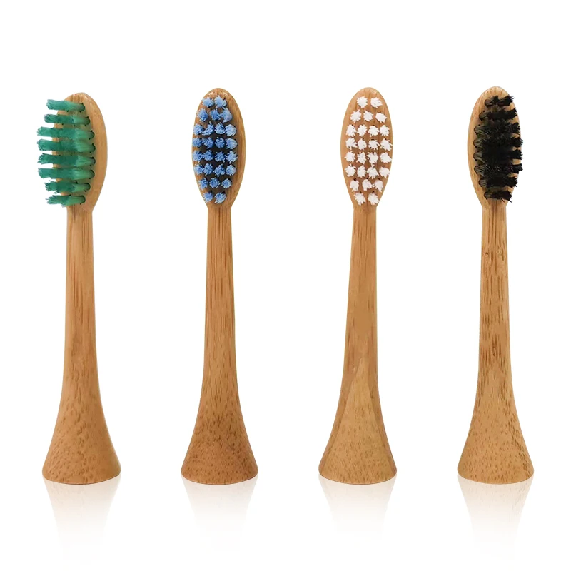 Бамбуковая насадка для электрической зубной щетки звуковая уход электрическая бамбуковая зубная щетка сменная пластиковые Бесплатные насадки
