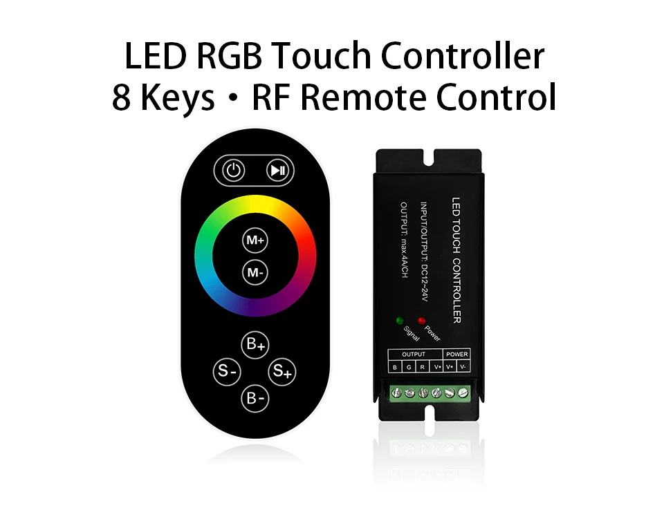 Led Controller Rgb Pwm 12v 24v 18a 432w Ce Rohs Rf Remote Control 433mhz Rainbow Touch Smd5050
