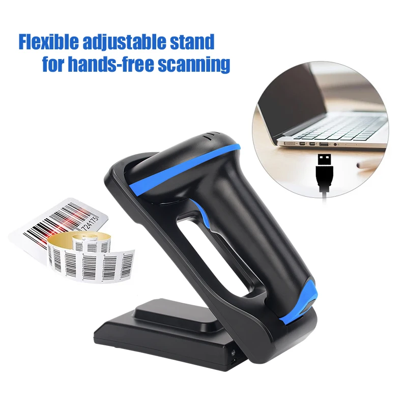 YHDAA Fall Prevention Barcode Reader Large Capacity Battery Handheld 1d Wireless Laser Barcode Scanner Gun