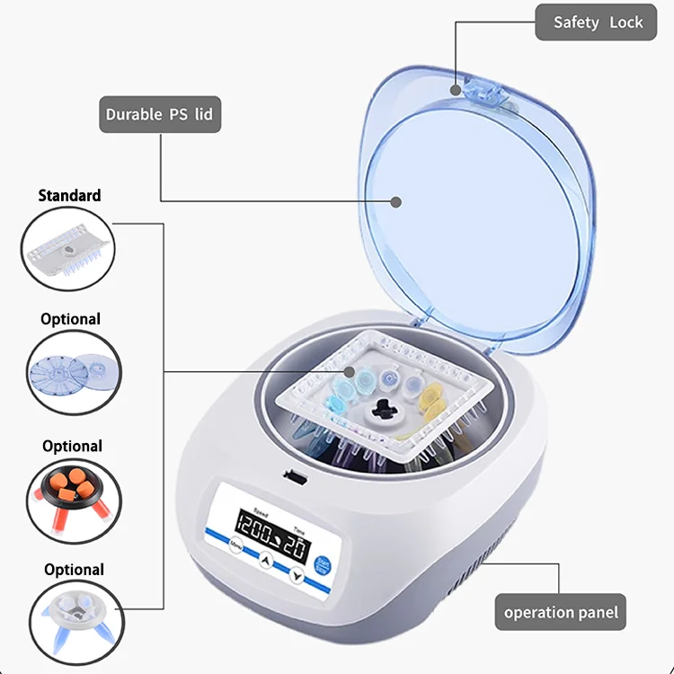 IKEME 7000 12000 RPM Laboratory Microcentrifuge Large Capacity Mini Centrifuge Swing Out Rotor Centrifugal Laboratory Centrifuge