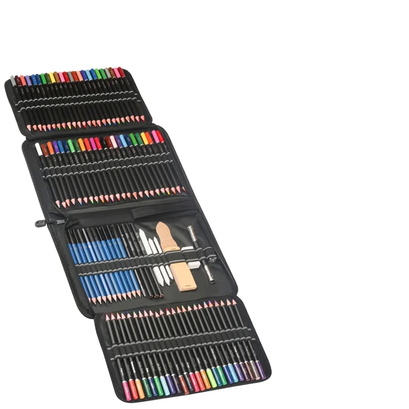 Школьные профессиональные художники для рисования взрослые Цветные эскизы графитовый пенал портативный чехол 144 Набор художественные принадлежности