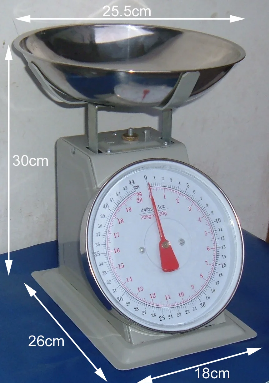 Pointer Scale Traditional Mechanical Kitchen Food Scale Nutritional Plastic Spring ...