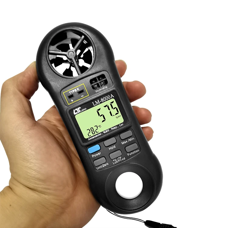 4-in-1 Anemometer (LM-8000A) Air Speed, Temp, Humidity & Light