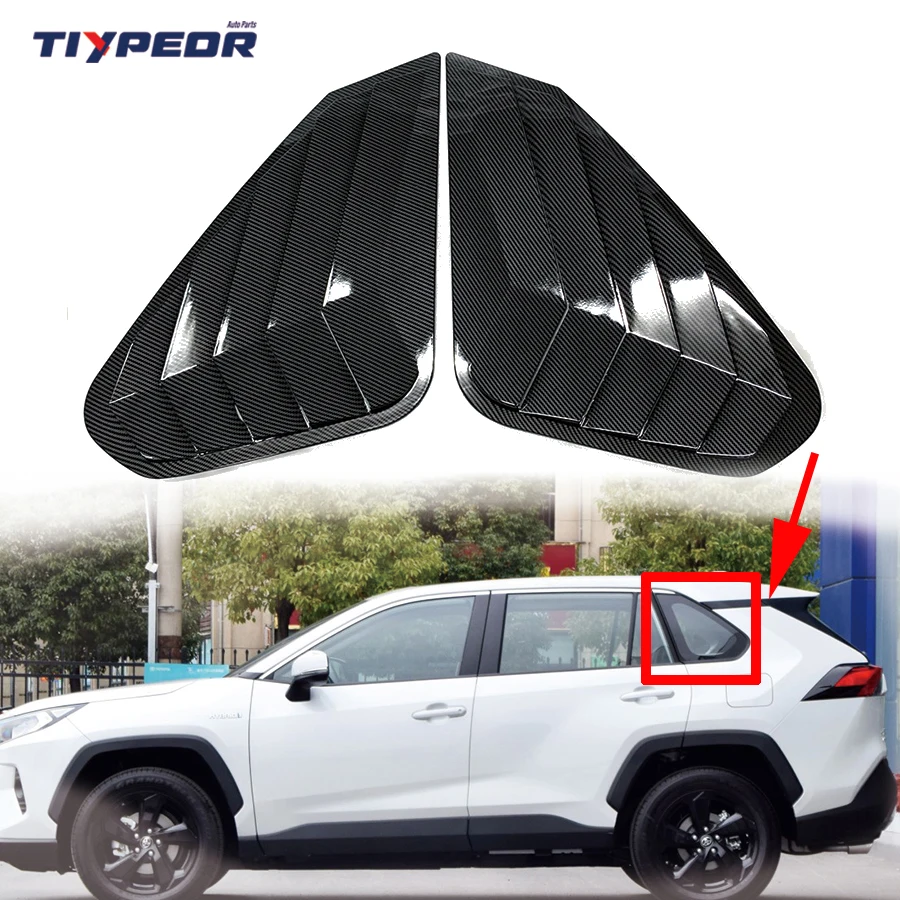 product tiypeor car window cover for toyota rav4 2020   2023 exterior rear side window louver black  auto car accessories 2021 2022-8