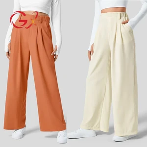 GX8013A New Fashion Straight Cargo Trouser Casual Street Wear High Waist White Women Pants