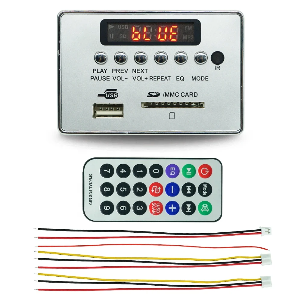 Modulo Decoder MP3/WMA Bluetooth Con Radio FM, USB E SD – Scheda Audio Con Telecomando Per Impianti Fai-da-te