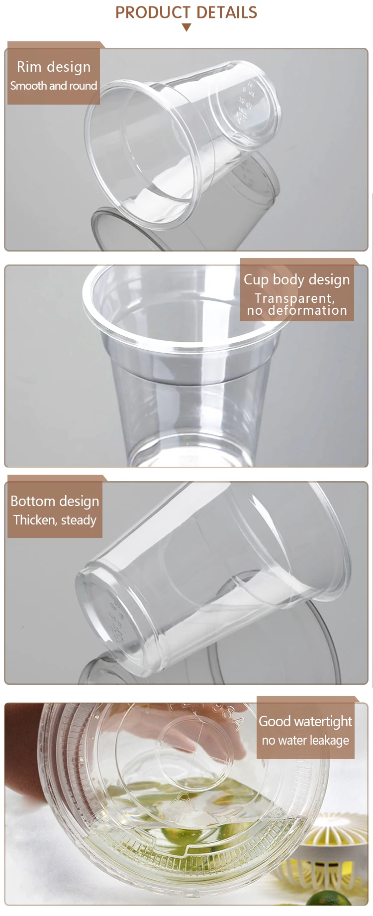 Biodegradable Cups Wholesale 16oz 20oz Biodegradable Compostable Pla