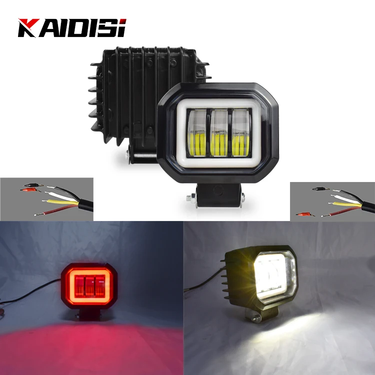 Лучшие продажи высокая мощность 4 дюймов 30 Вт светодиодный свет работы квадратном каблуке белого синего красного цветов диафрагмы мотоцикла система освещения для автомобиля внедорожный