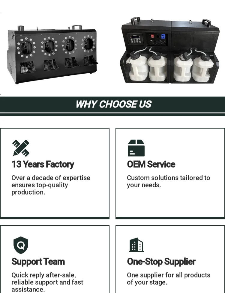 Fog Bubble Machine with LED Smoke Machine 3000W RGBW Color DMX512 for Parties Weddings Concerts Stage Lighting Effects DJ