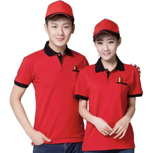 Custom Printed Breathable Knitted Workwear T-Shirt with Cultural Logo Short Sleeve for POLO Advertising Design Solid Pattern