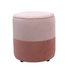 Round Velvet Ottoman Pouf Living Room Stool Foot Stool