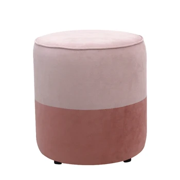 Round Velvet Ottoman Pouf Living Room Stool Foot Stool