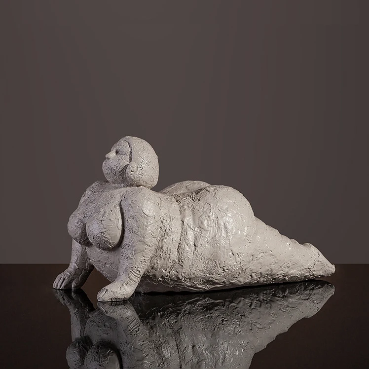 Abstract Fat Women Figure Sculpture - Resin Lady Figurine for