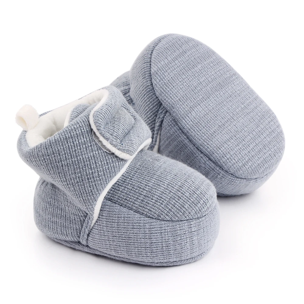 Solid Color Simple Cotton Baby Boots Soft Soled Toddler Shoes for Baby Boys and Girls in Winter supplier