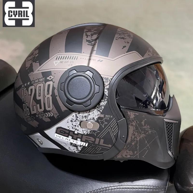 ECE DOT Certified Four Seasons Modular Full Face Retro Motorcycle Helmets Universal Combination Half Helmet Open Face ABS