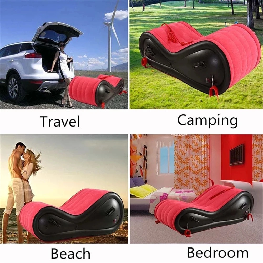 Red Inflatable Sex Sofa Furniture 440lb Load Carrying Capacity EP PVC  Pillow Air Cushion Bed Chair For Couples Adults Men Women| Alibaba.com