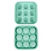 Emerald green 9-piece football ice cube tray