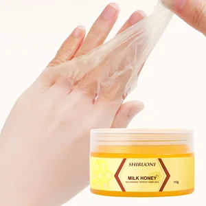 Private Label Gentle Exfoliating Milk Honey Hand Wax Dead Skin Remove Peeling off Hand Skincare Wax