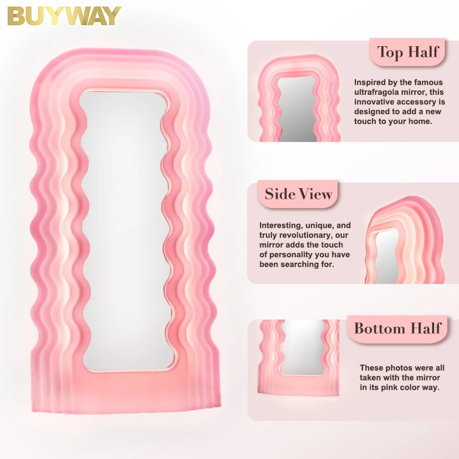 Tik Tok Large Size Neon Pink Luminous Ultrafragola Led Light Up Mirrors