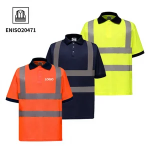 High Visibility Safety T-shirt EN ISO 20471 ANSI Class 2 Reflective Fluorescent Yellow Orange Short Sleeve Hi Vis Work Shirt