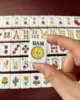 Blue mahjong mat