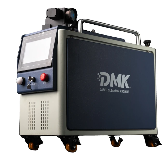 DMK Mini Compact 100W/200W/300W Nanosecond Pulsed Fiber Laser Cleaning Machine Stainless Steel Core Laser Source Motor Bearing