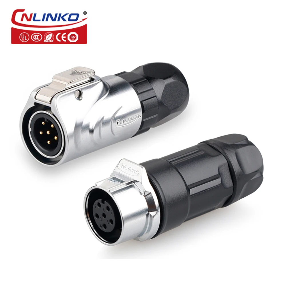 CNLINKO LP12 6 Pin IP68 Waterproof Automotive Electrical Male and Female Connector