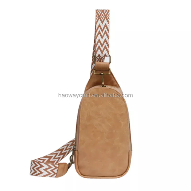 Wholesale Custom Monogram Leather Sling Bag Women Ladies Crossbody